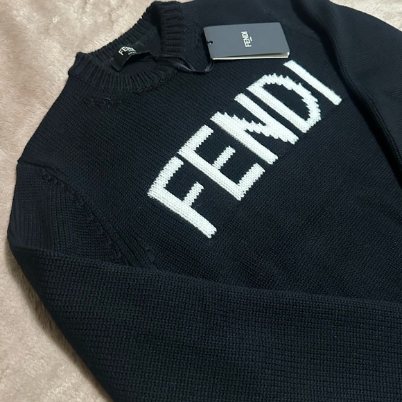 FENDI Pullover Black Wool Sweater - Picture 3 of 10